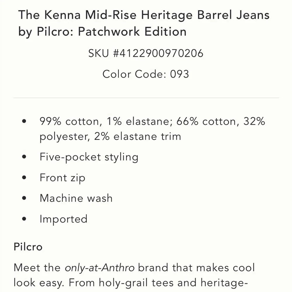 NWT Anthropologie Pilcro Kenna Mid Rise Heritage  Blue Camo Patch Barrel Jeans - Picture 6 of 13